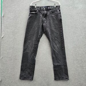 Gap Men Jeans 33x32 Black Denim Straight Taper Mid Rise